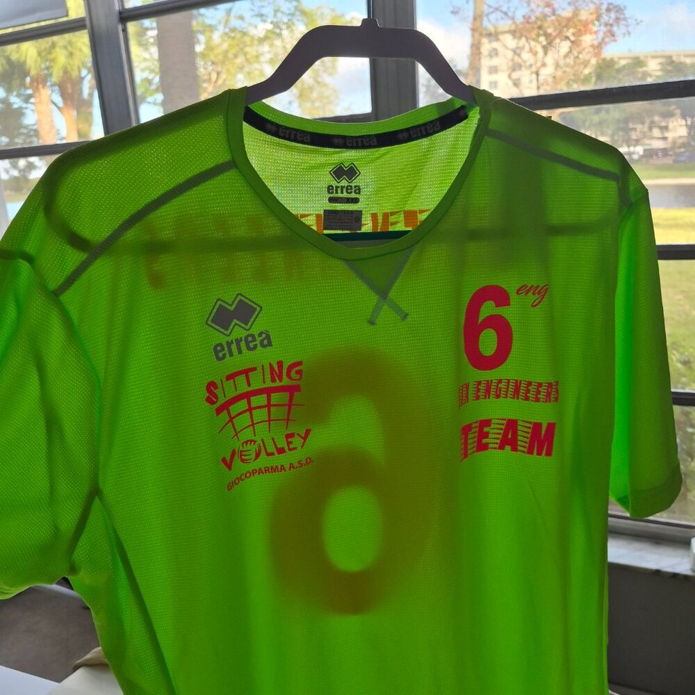 NWT Erreà Italian Vollyeball Jersey Workout Sport Ventilated Tee Lime Size XXL - Picture 7 of 12